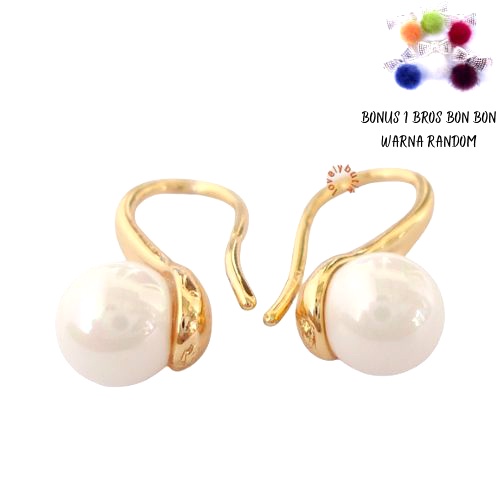 Anting Xuping Desi Model Bola Mutiara Korea Wanita Dewasa Bonus 1 Bros BonBon - Lovelybutik