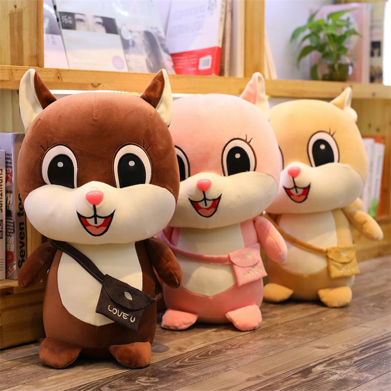 Boneka Tupai Lucu Imut Pakat Tas Selempang Ransel Mainan Boneka Anak Viral Cocok Buat Kado Ulang Tahun Anak/Sahabat/Pacar Ukuran 30cm Bahan Halus Lembut