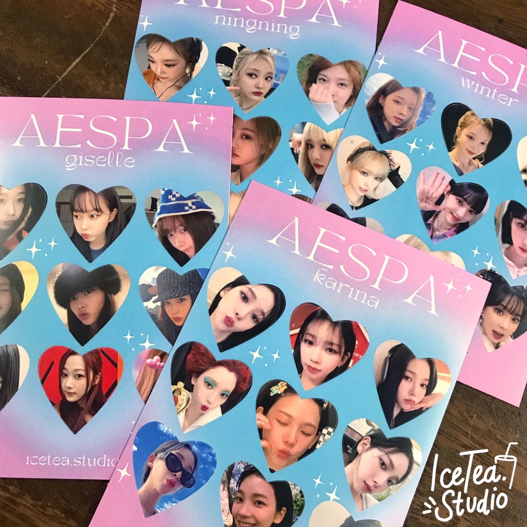 

[AESPA HEART STICKERS] BACA DESKRIPSI heart sticker selca korean inspired selkor cute deco kpop korea holo nct red velvet itzy bts txt dream 127 wayv karina winter giselle ningning hologram twice kep1er blackpink photocard