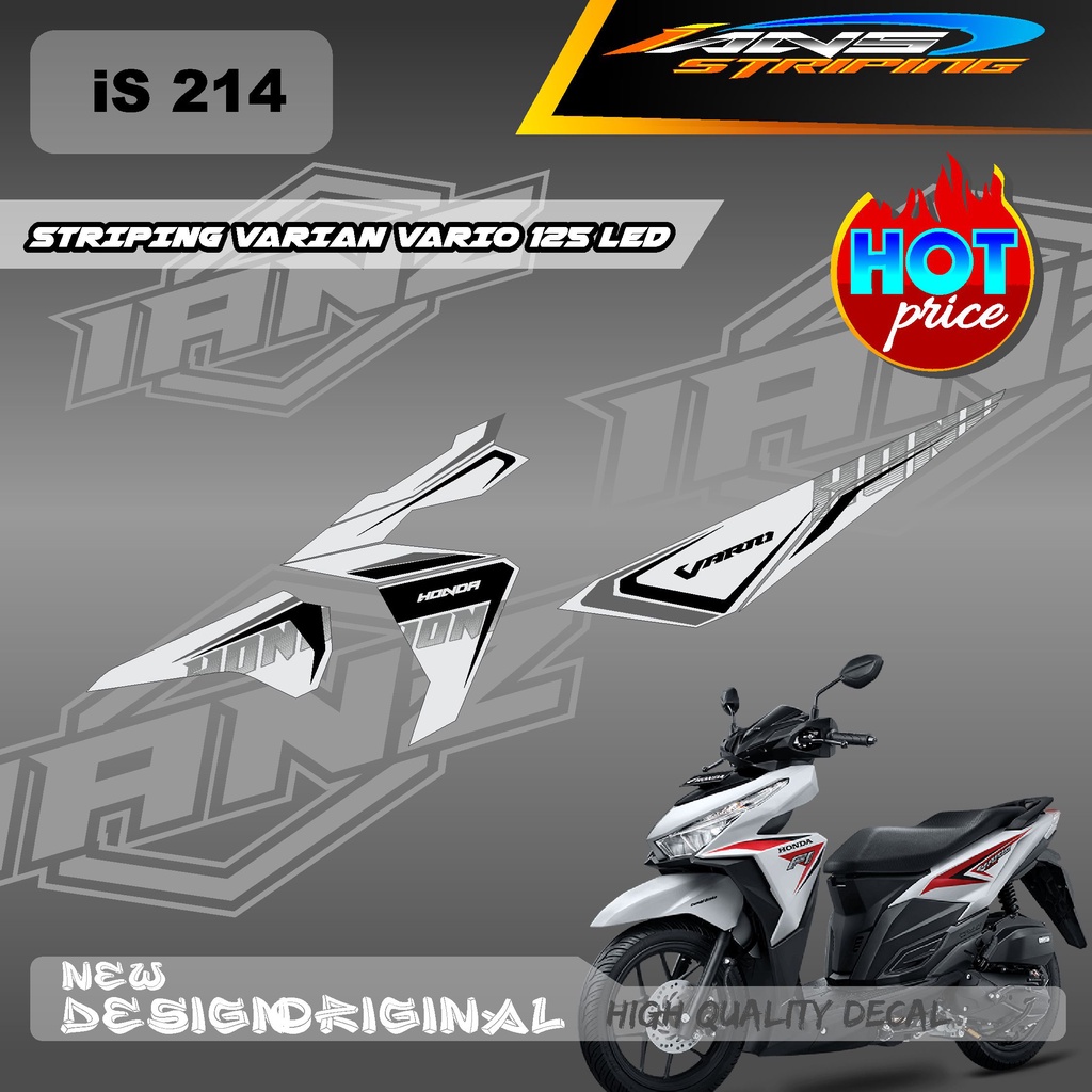 TERMURAH STIKER STRIPING DECAL VARIO 125 LED CUSTOM WARNA / STIKER SEMI FULL BODY VARIO 125 LED / DECAL KERETA HONDA VARIO 125 IS214