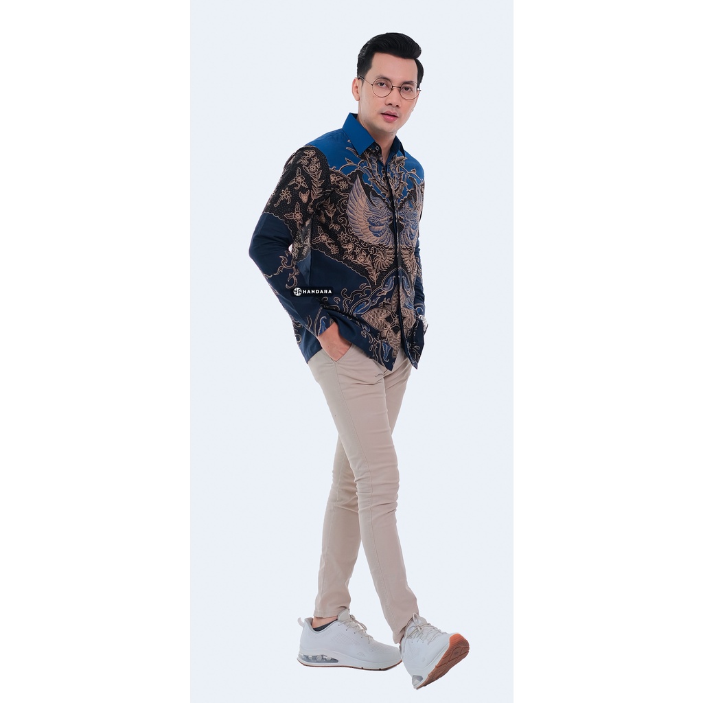 Baju Kemeja Batik Pria Lengan Panjang Slim Fit Premium Modern Full Furing Katun Halus Original Handara Motif Narasinga HB-157