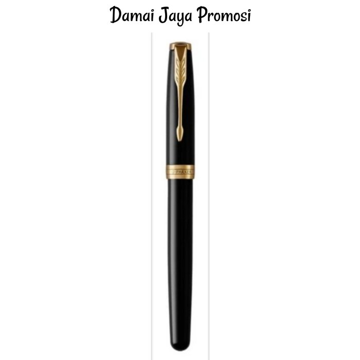 

Pen Parker Sonnet Black Gold Trim Roller Ball TB + Grafir Laser Nama