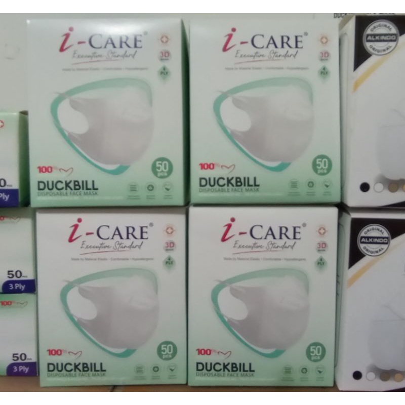 MASKER DUCKBILL I-CARE MIX COLOUR 50PCS