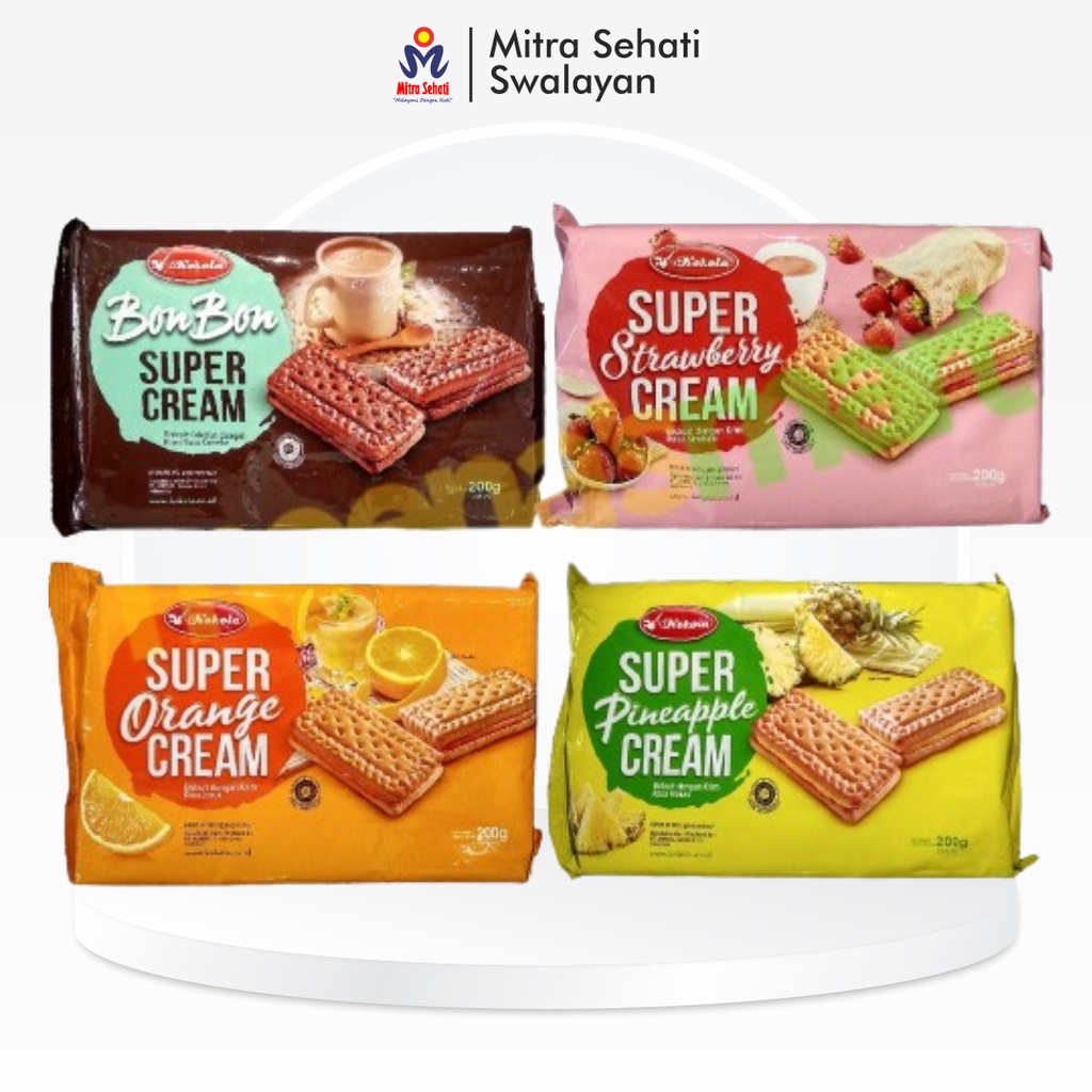 

KOKOLA Super Cream Biscuit Bon Bon Coklat / Orange / Strawberry / Pineapple 200gr - Mitra Sehati Swalayan