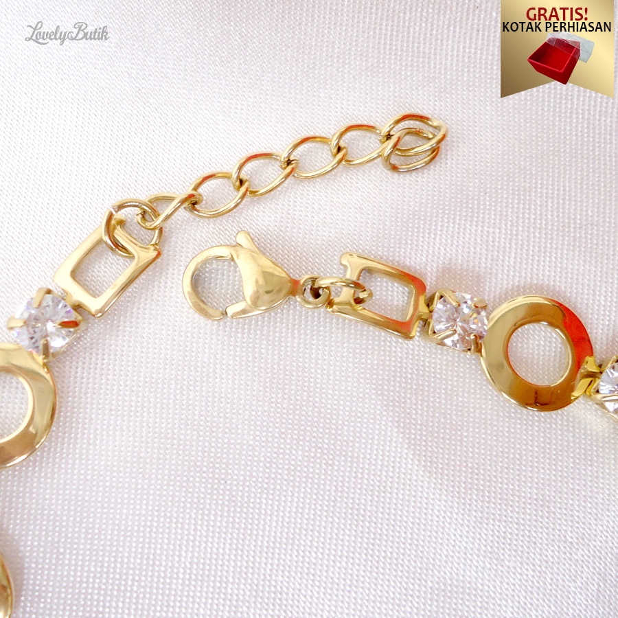 Gelang Tangan Titanium anti karat Gelang Wanita Dali4 Model Terbaru - Lovelybutik