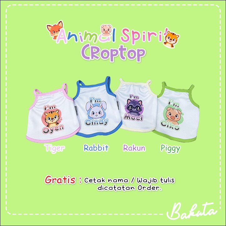 Baju Kucing Tank Edisi Croptop Animal Spirit Lucu Untuk Kucing dan anjing (Bisa diganti Nama) / Baju Kucing Termurah Size S-XL / Baju Kucing Tangerang!