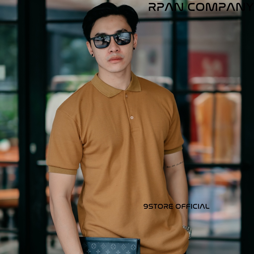 9StoreOfc - Polo Shirt Waffle / Kaos Polo shirt Waffle Pria / Kaos Kerah / Polo Wangki  / Baju Kaos kerah Waffle / wafer / wafel.