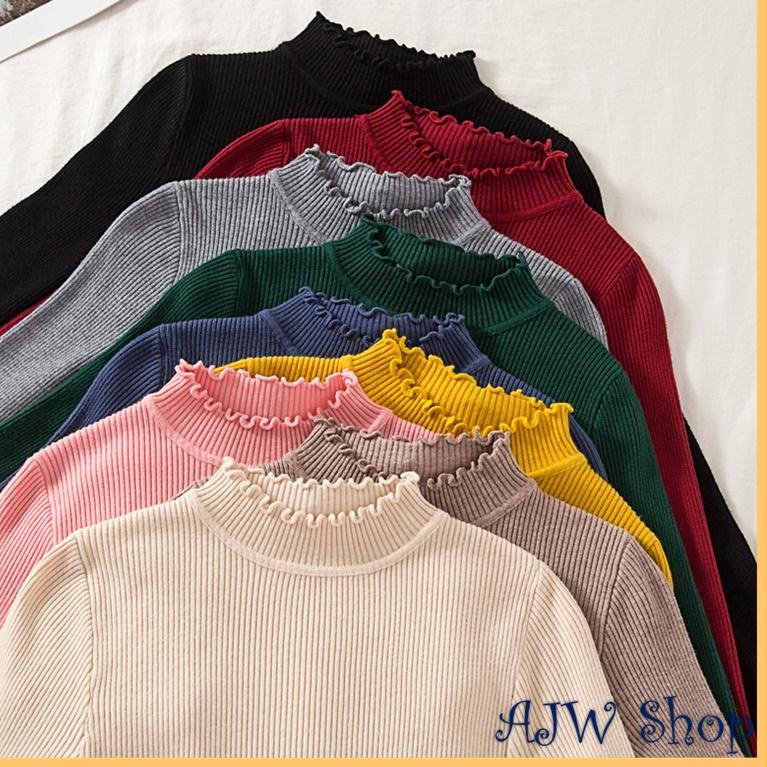 BIG SALE AJWShop RD Inner Rajut Kriwil Premium Lengan Panjang | Atasan Turtleneck Kriwil Premium Bah