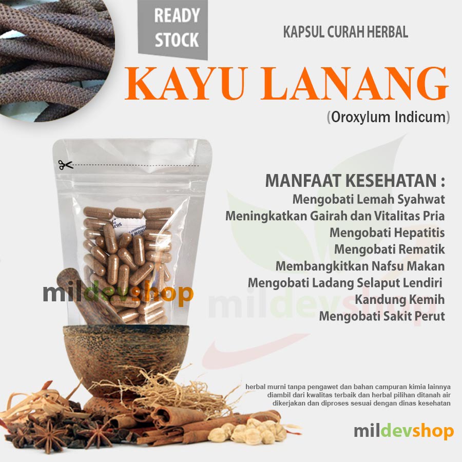 

KAYU LANANG 100 Kapsul Curah Herbal Jamu Kuat Pria Impotensi Libido