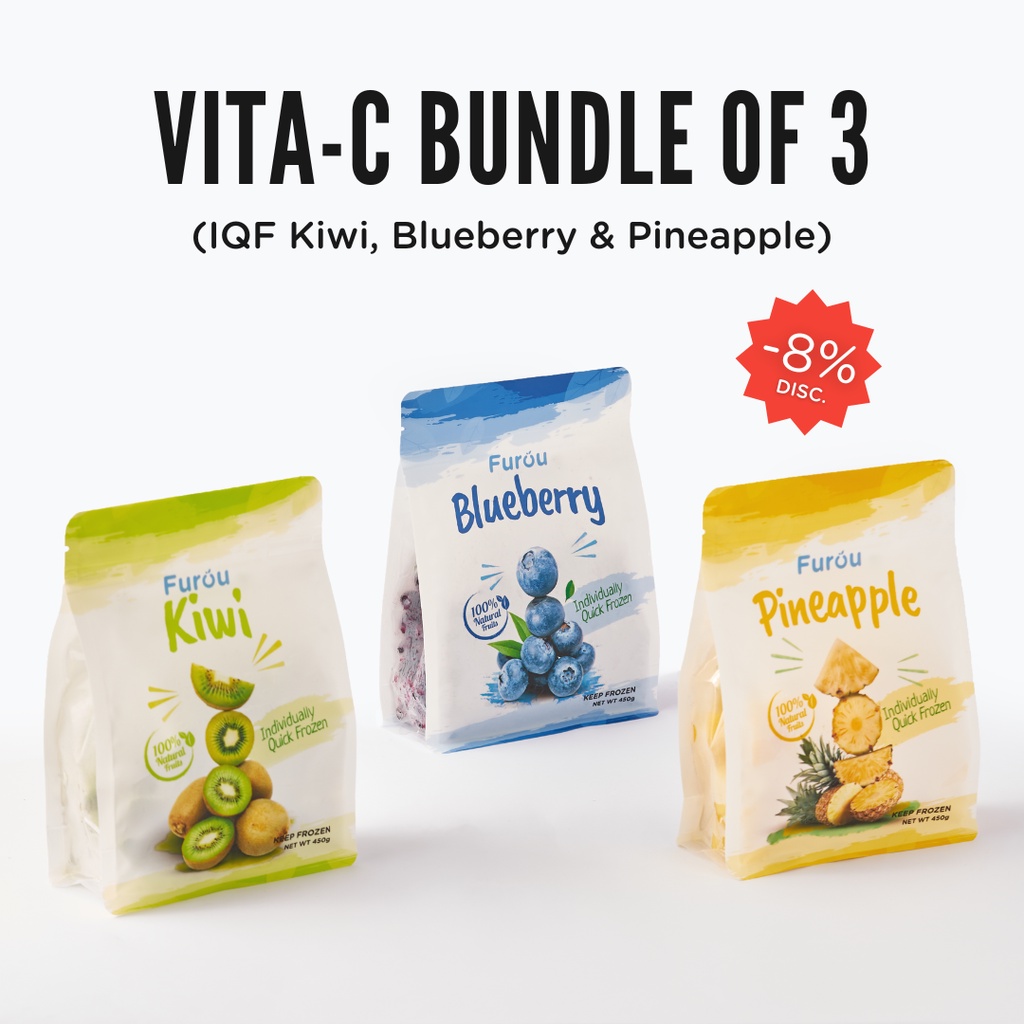 

FUROU Frozen Fruits (IQF) | Vita-C Bundle of 3 | 1350 gram Total