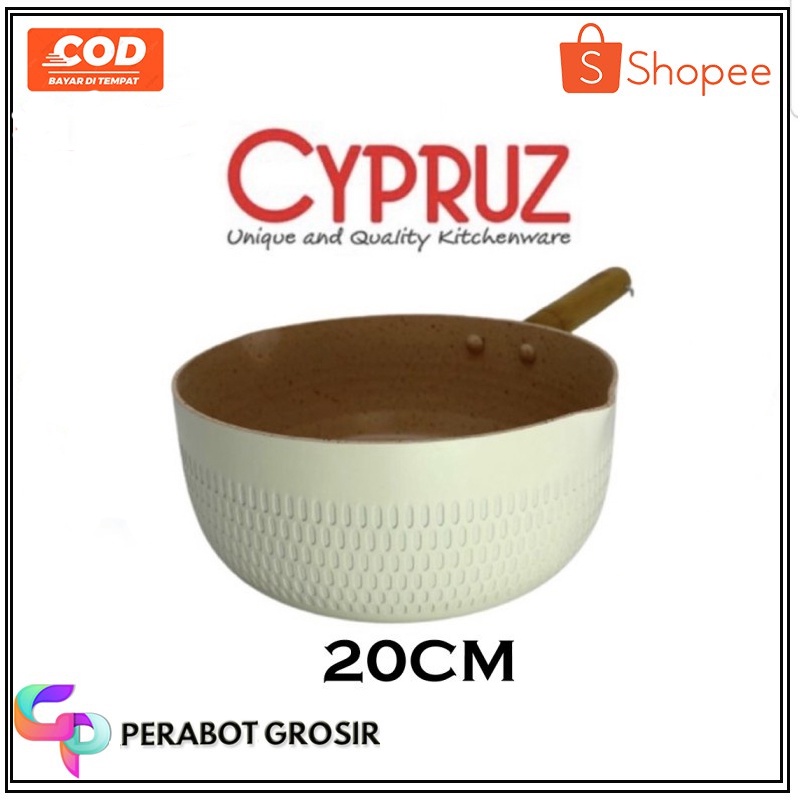 CYPRUZ Sauce Pan 20 cm Putih/grey Color Series Cypruz SN-0272