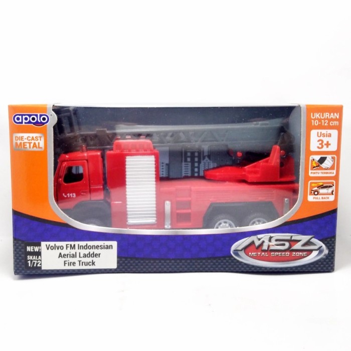 Diecast Mobil Pemadam Volvo Fm Aerial Ladder Fire Truck Apolo Msz 1:72