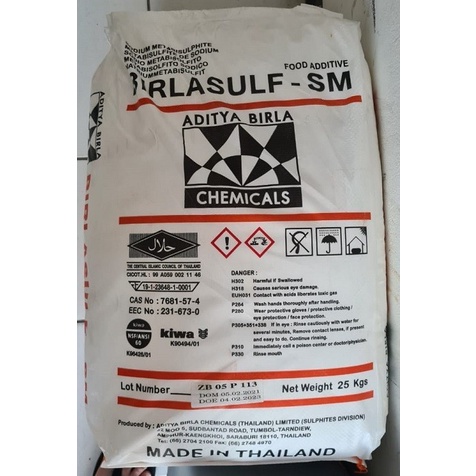 

Sodium Metabisulfite / Metabisulphite @ 25 KG Gojek / Grab Only