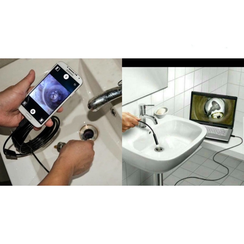 (Stok, Dikirim dari Jakarta) YUN Mall  ENDOSCOPE KABEL Camera Android 1M 7MM LENS Pengintai Android