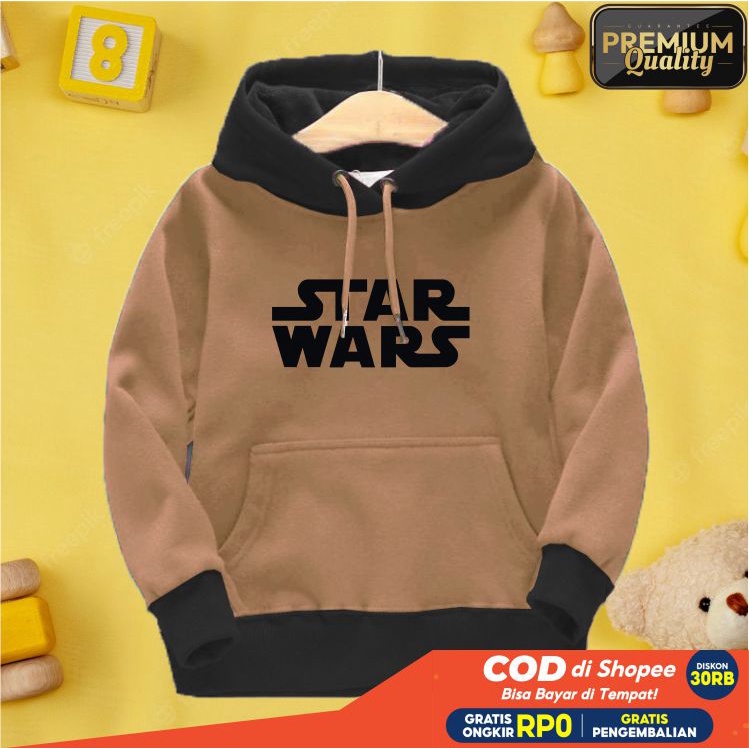 STAR WARS Jaket Distro Sweater Hoodie anak Laki-laki perempuan LOGO FLEECE TEBAL