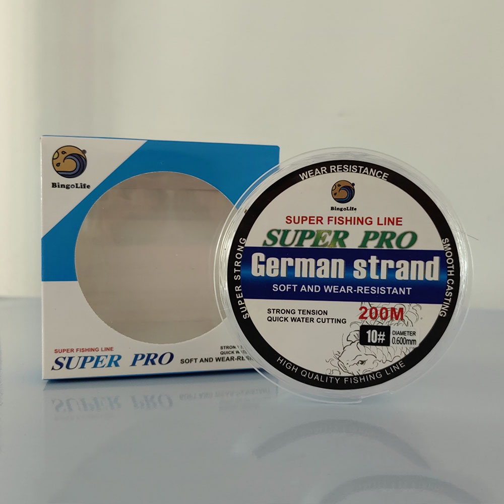 Fishing Line 200m Jerman Nilon Senar Pancin Set Peralatan Pancing Invisible Bahan Tahan Lama Panjang