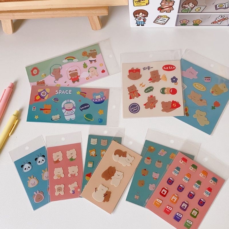 

Sticker Korean Bear Deco Sticker Stiker Lucu Anak Anti Air Laptop