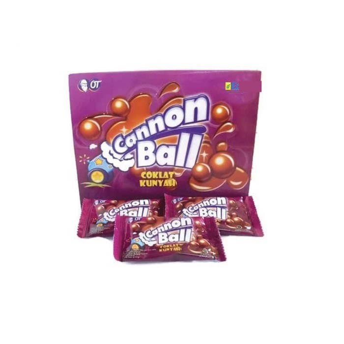 

Canon Ball Coklat 6.3gram x 24 pcs BOX ( cannon permen coklat bulat)