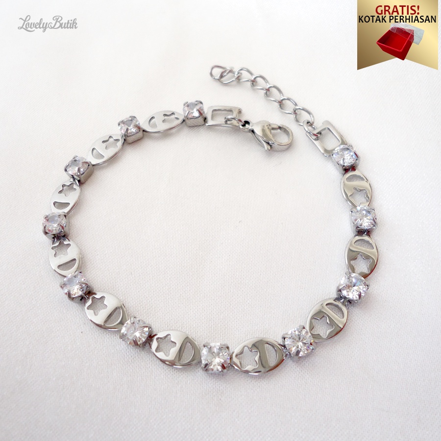 Gelang Tangan Titanium anti karat Gelang Wanita Dali4 Model Terbaru - Lovelybutik