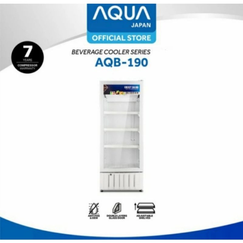 Showcase AQUA AQB-190 | Kulkas display kaca minuman AQB190 190L 190