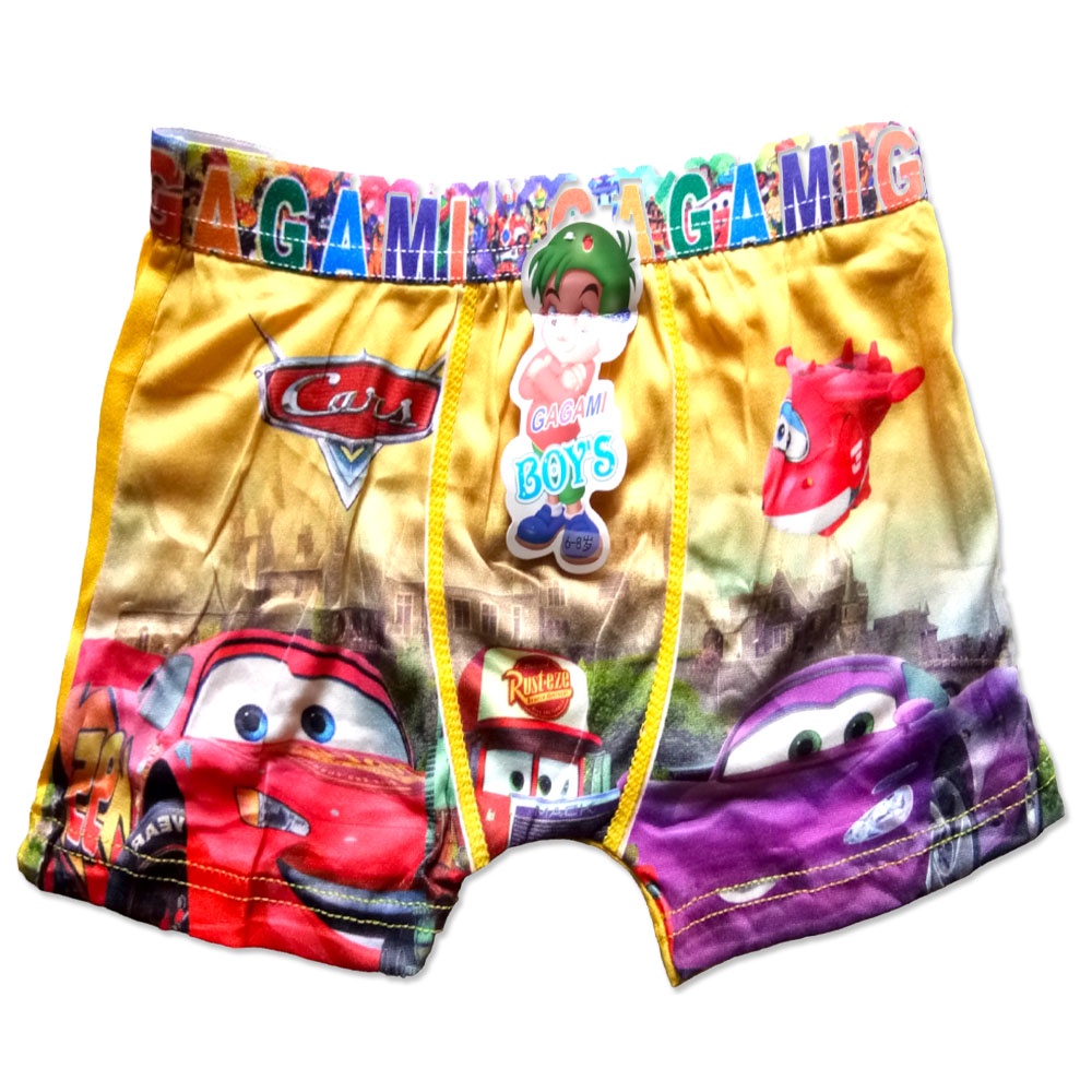 3 Pcs Celana Dalam Boxer Anak Laki-Laki Cowok Gagami Boys Gambar Karakter Kartun Random - Vegasus Store (COD)