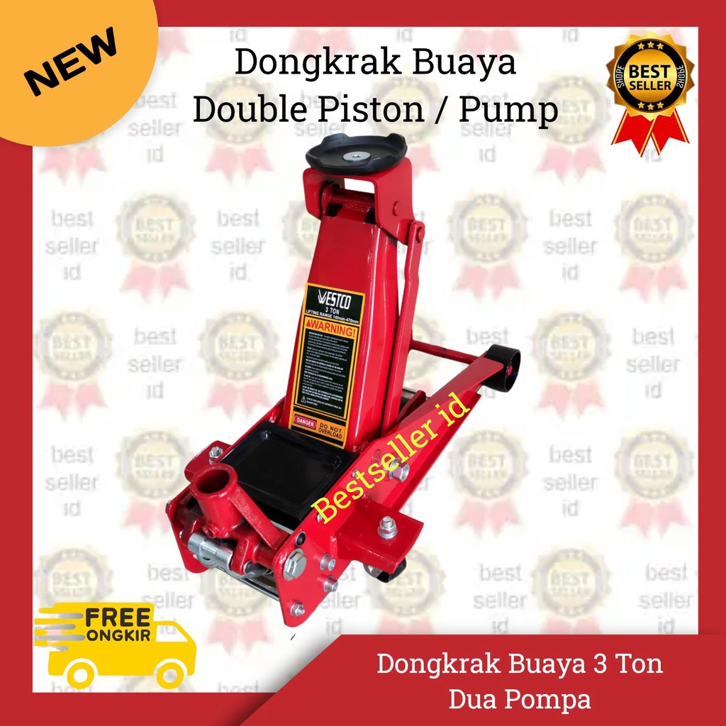 WESTCO Dongkrak Buaya 3 Ton Double Pump / Dongkrak Mobil 3 Ton Terbaik