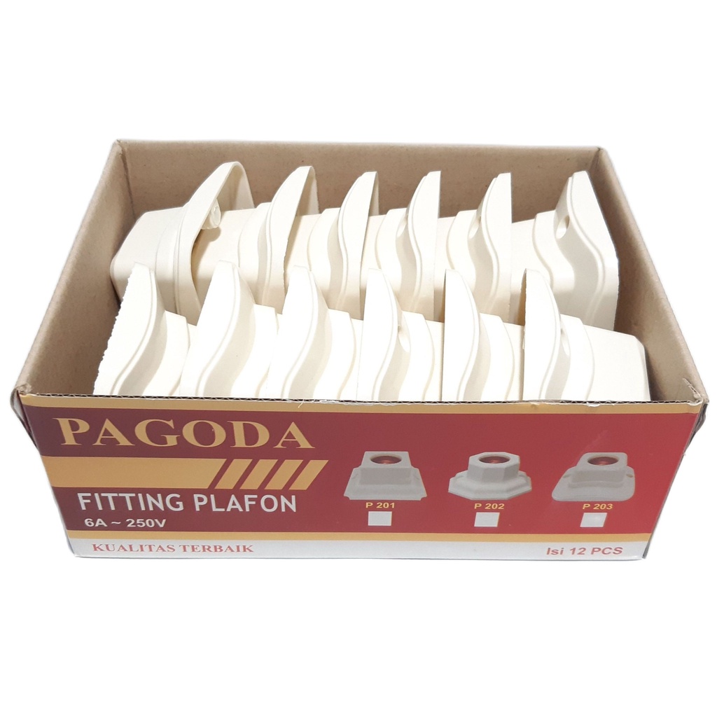 Paket 12 Pcs Pagoda Fitting Lampu Plafon