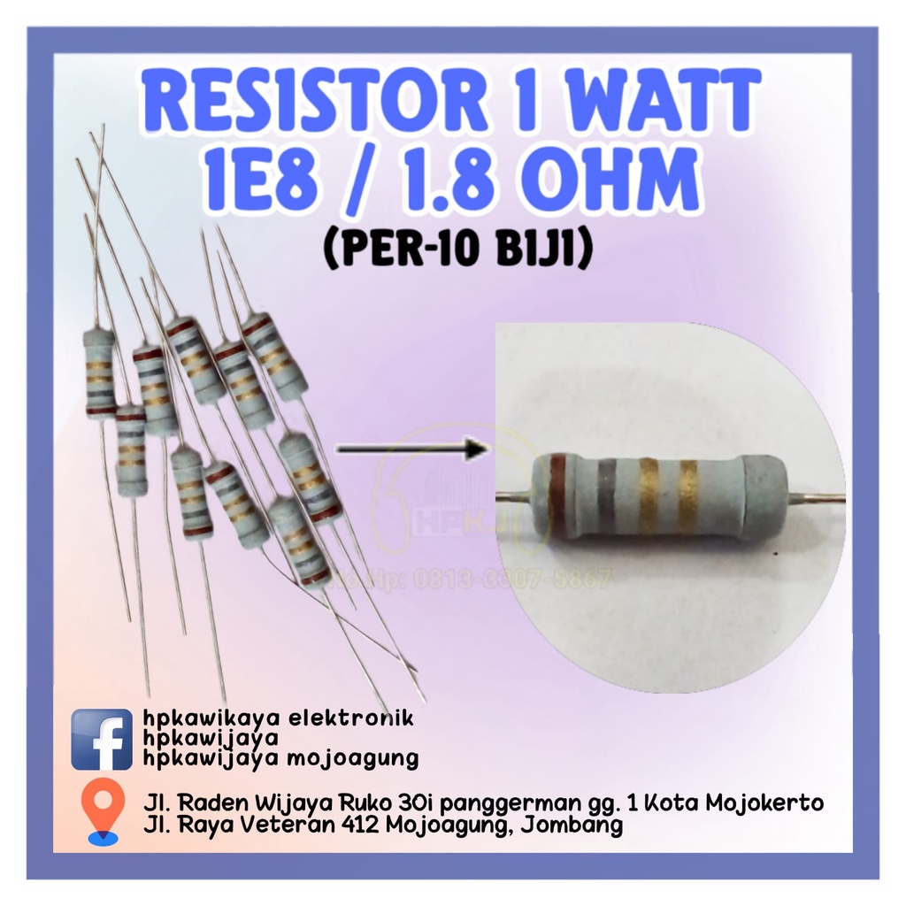 ( 40PCS ) RESISTOR 1 WATT 1.8 OHM 1watt 1,8 ohm R 1 watt 1E8ohm