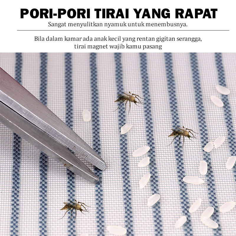 Gorden Tirai Magnet Pintu Motif Anti Nyamuk Ukuran 90x210cm Bahan Serat Polyester Terbaru Perlengkapan Rumah Tangga Import - M2 - LuckyStar