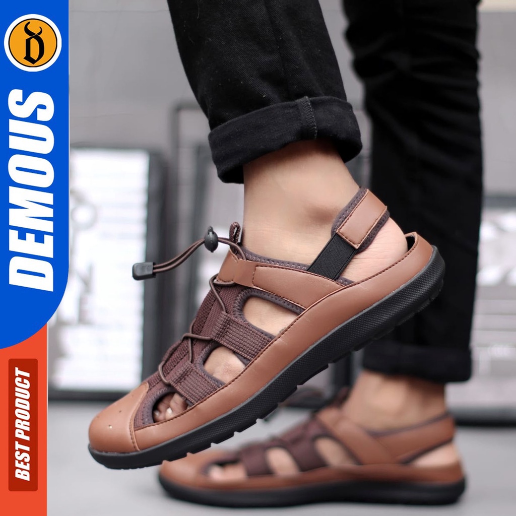 Sepatu Sendal Pria Casual Sepatu Slop Keren Kerja Outdoor Kulit Pu Original DEMOUS LEXA