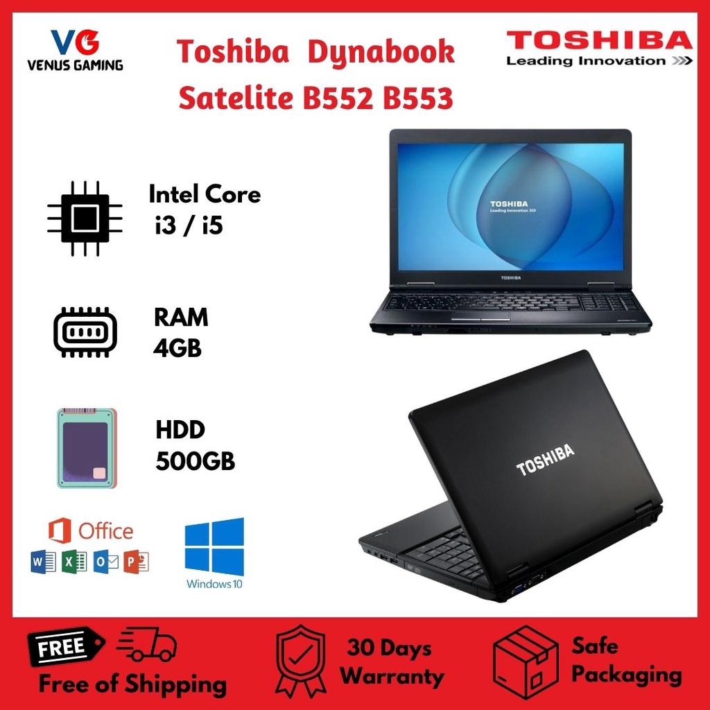 Flash Sale! Laptop Toshiba B552 B553 Core i5 / i3 - HDD 500GB RAM4GB / Second / Mulus