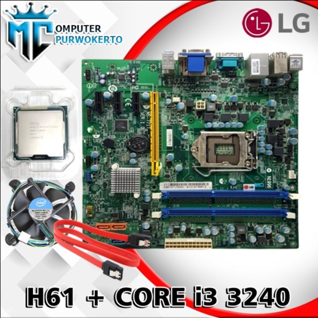 Paket Motherboard H61 Dan I3 3240 + fan