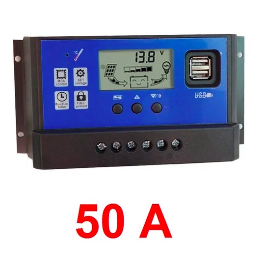 Terlaris Panel Controller Solar Charger Lcd Led Display Solar Cell Pwm 50A