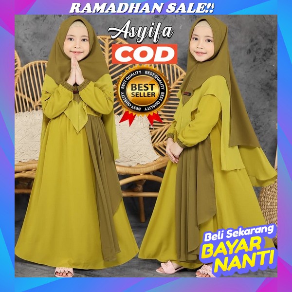 Gamis Anak Usia 1-12 Tahun Gamis Muslim Anak Sofia Bahan Crepe Eksklusif Biru Wardah Gamis Anak Terb