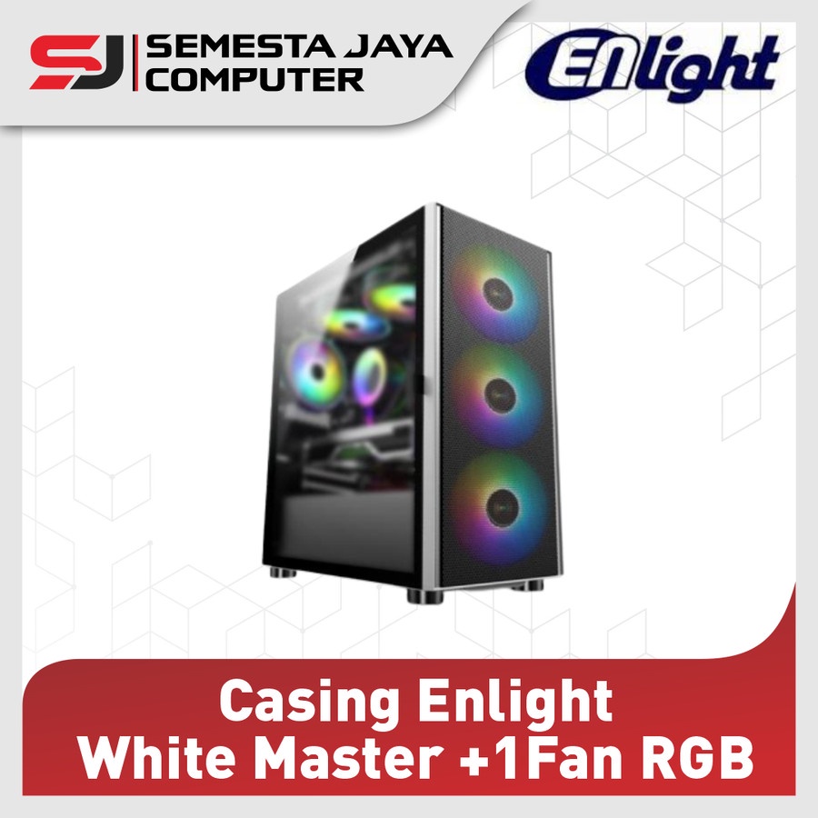 Casing Enlight White Master +1Fan RGB - M-ATX Gaming Case