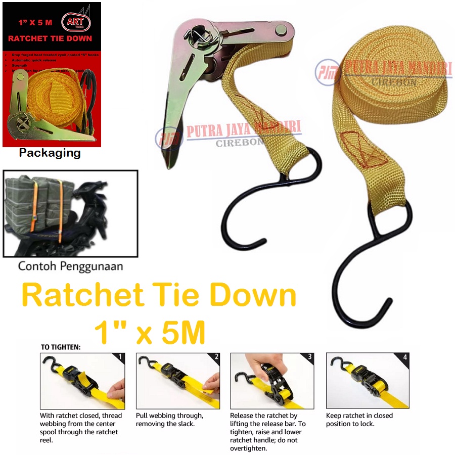 Art Tali Pengikat Barang / Ratchet Tie Down 1''x5 Meter