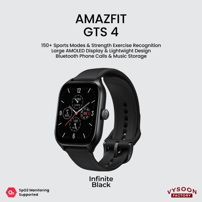 AMAZFIT GTS 4 Smartwatch AMOLED 1.75&quot; DUAL-BAND GPS 150+ SPORT Mode