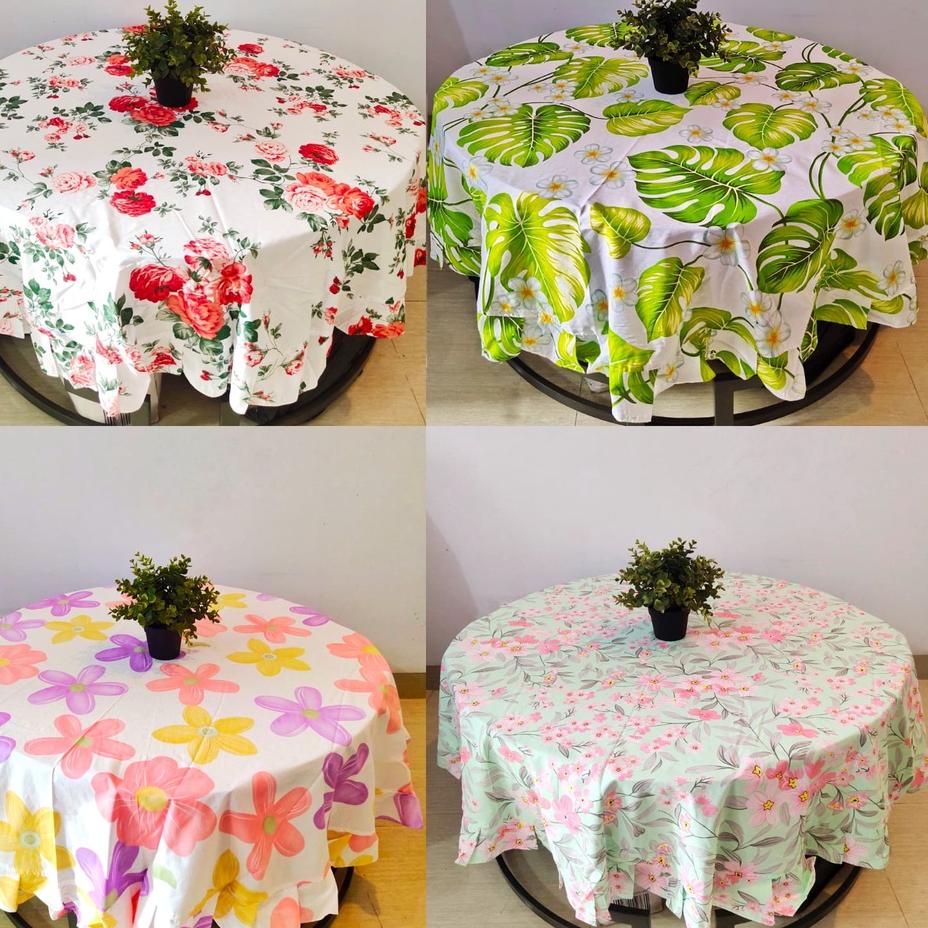 ► an Taplak Meja Makan Bulat 4 (Empat) kursi Rempel / Rumbai / Taplak Meja Oshin ➼