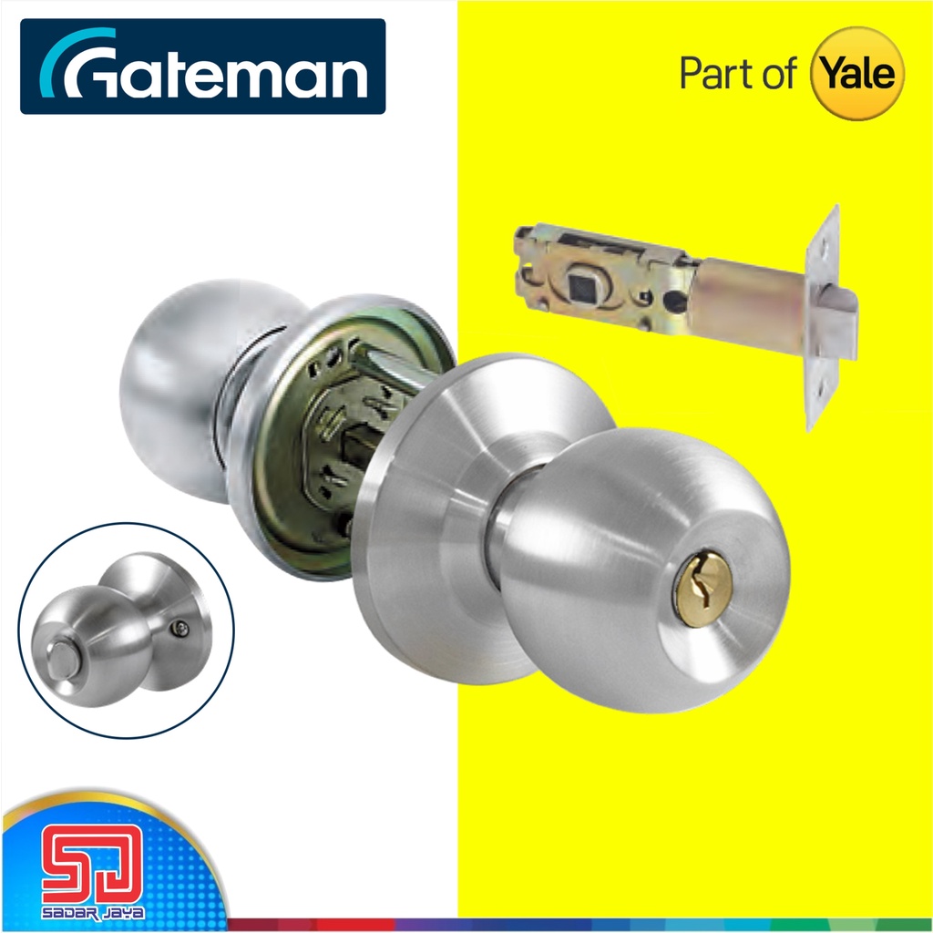 Gateman of Yale GM587-7T SS Tubular Knobset Handle Pintu Bulat Gagang Handel Kamar Mandi Silinder