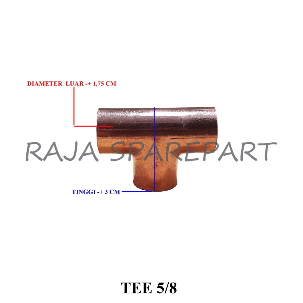 Tee Tembaga Untuk Pipa Ukuran 5/8&quot; / Sambungan Pipa Tembaga Tee Ukuran 5/8&quot;