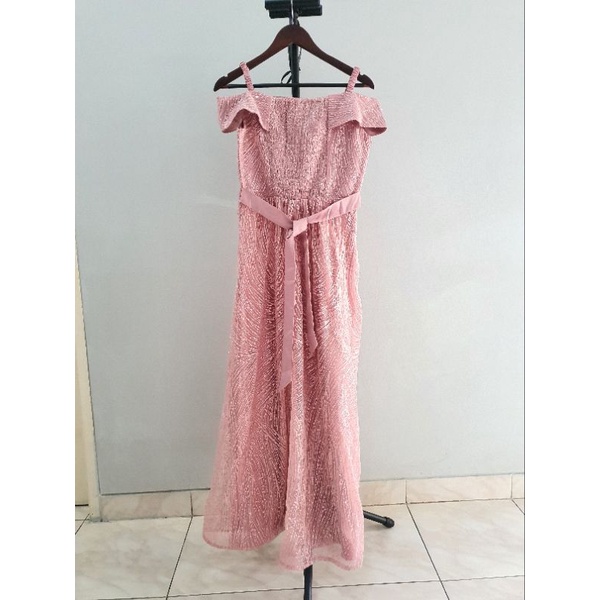 Preloved GAUN PESTA Rose Gold All size