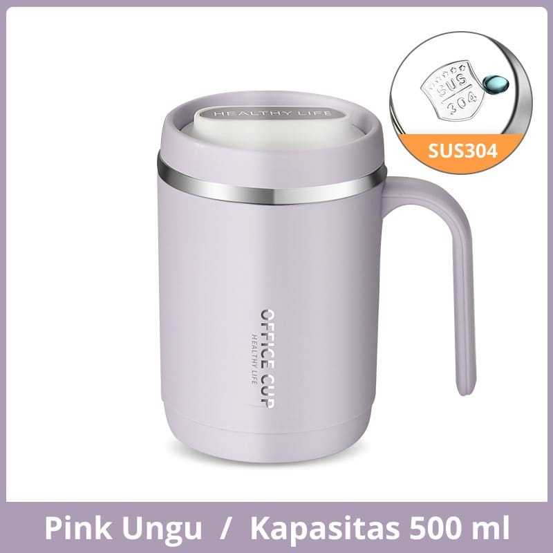 Gelas Mug cofee Stainless SUS 304 500ML Office Gelas Kopi