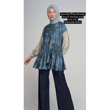 NEW SALE RIA MIRANDA❣️ANUVA TOP BLUE OVAL SIZE L/XL