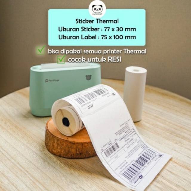 

Paperprint Kertas Stiker Thermal Barcode Resi A9 75x50mm 75x100mm