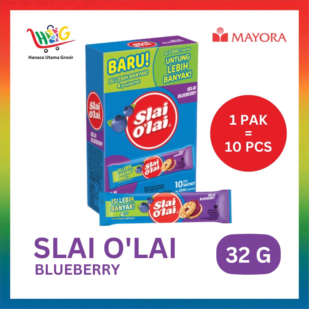 Roma Slai O'Lai Strawberry /Pineapple /Blueberry 32 gr [ 1 PAK = 10 sachet]