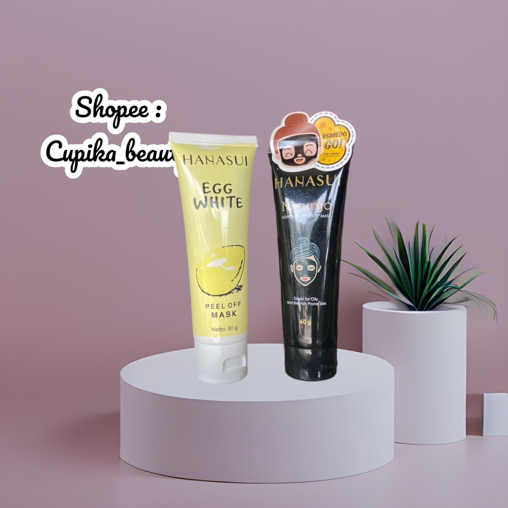 HANASUI PEEL OFF MASK NATURGO TUBE / HANASUI EGG WGITE MASK TUBE / MASKER PUTIH TELUR HANASUI