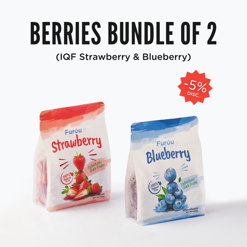 

FUROU Frozen Blueberry & Strawberry | Bundle of 2 | 900 g Total