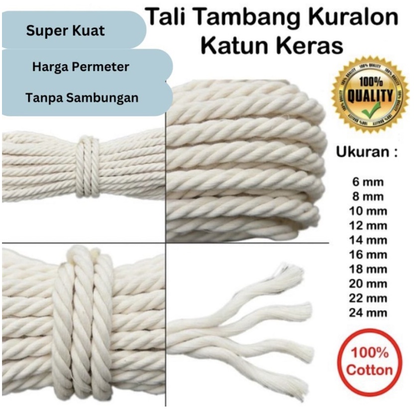 Tali Tambang Katun Kain Kuralon Guralon Super Kuat MURAH