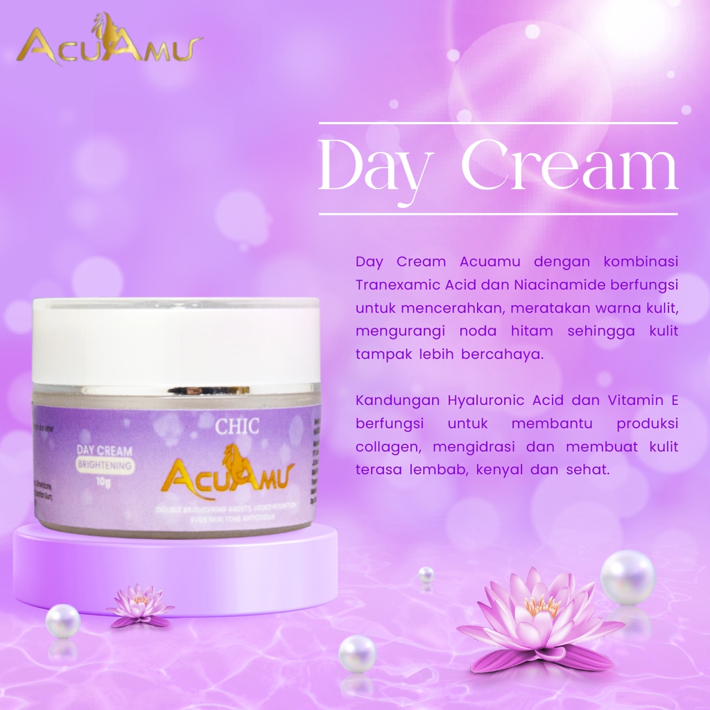 ACUAMU DAY CREAM BRIGTHENING 10g | CREAM PENCERAH WAJAH DALAM 14 HARI