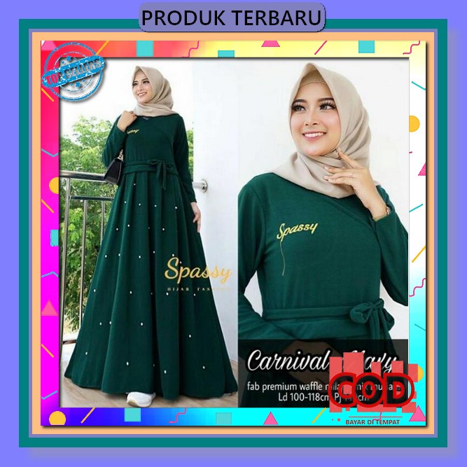 Nabila Dress / Gamis Muslim Wanita Terbaru 2023 Bahan Crinkle Airflow / Fashion Muslimah Cewek Dewas
